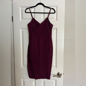Lulus Burgundy Wrap Dress Size M